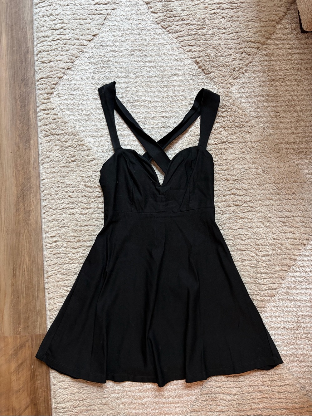 TOBI Black Cross-Back Fit & Flare Dress